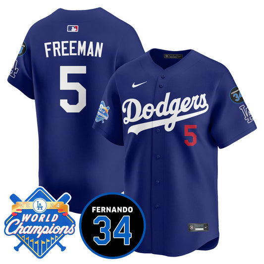 Men's LA Dodgers - World Series Champions 2024/Fernando Valenzuela Memorial Jersey - All Stitched