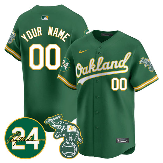 Custom Oakland Athletics 2024 Ricky Henderson Memorial Jersey - All Stitched