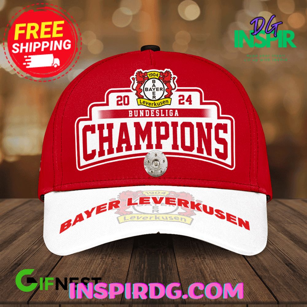 Bayer Leverkusen Bundesliga Champions 2024 Red White Cap