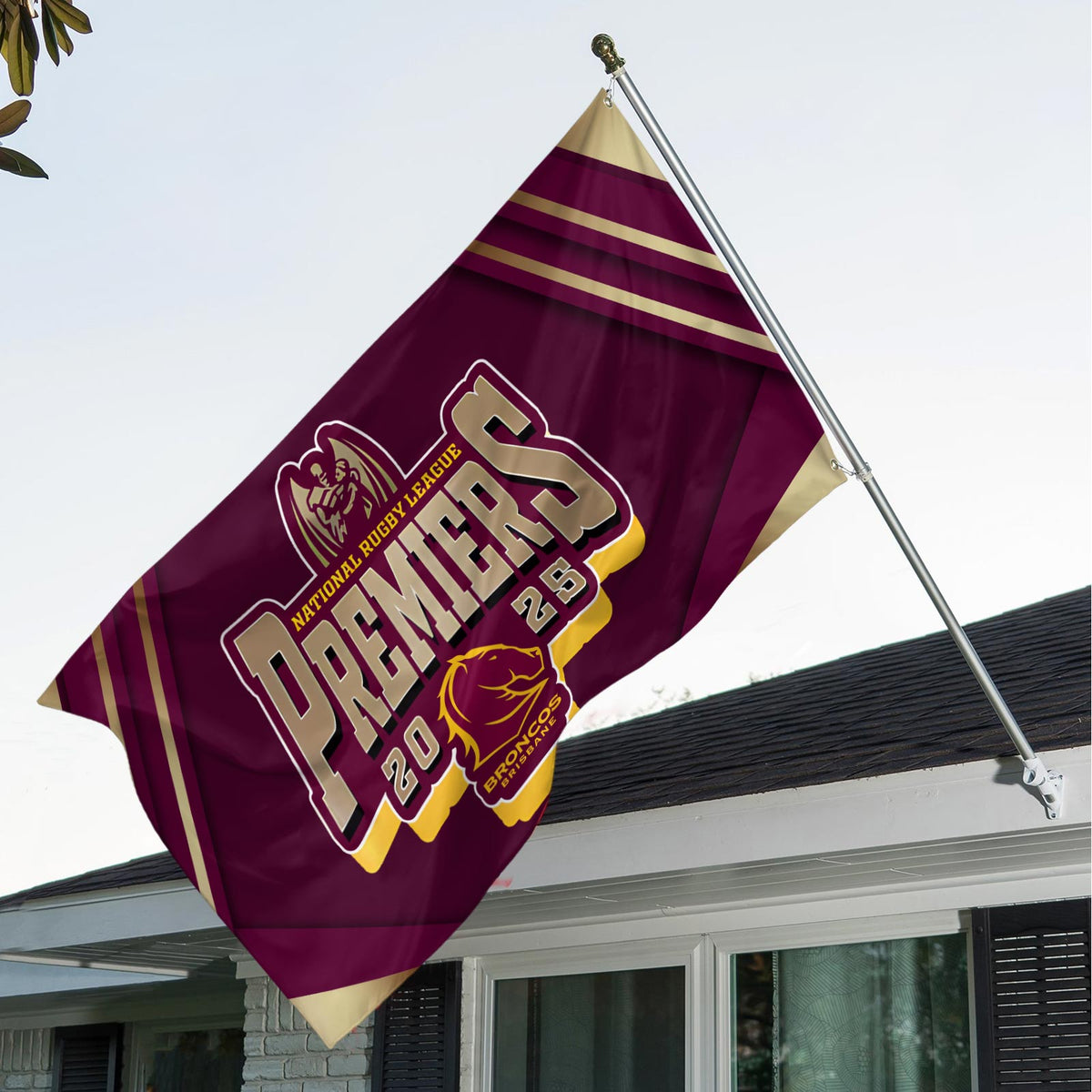 Brisbane Broncos 2025 NRL Premiers 3D Double-side House Flag