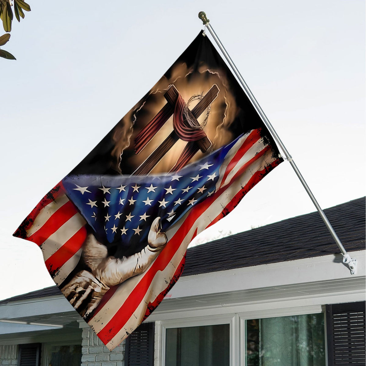 God Bless America 3D Double-side House Flag
