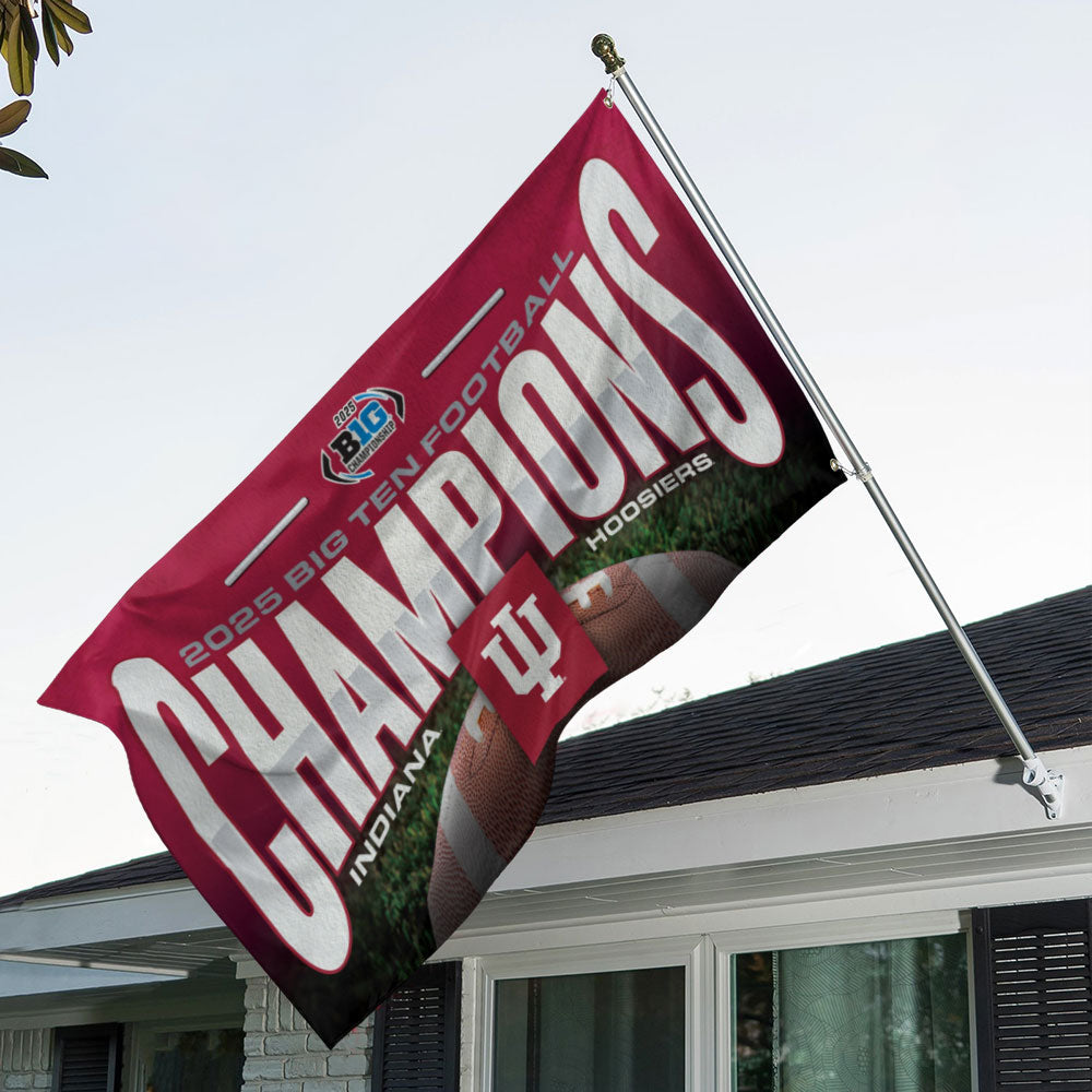 Indiana Hoosiers Football 2025 Big Ten Champions 3D Double-side House Flag