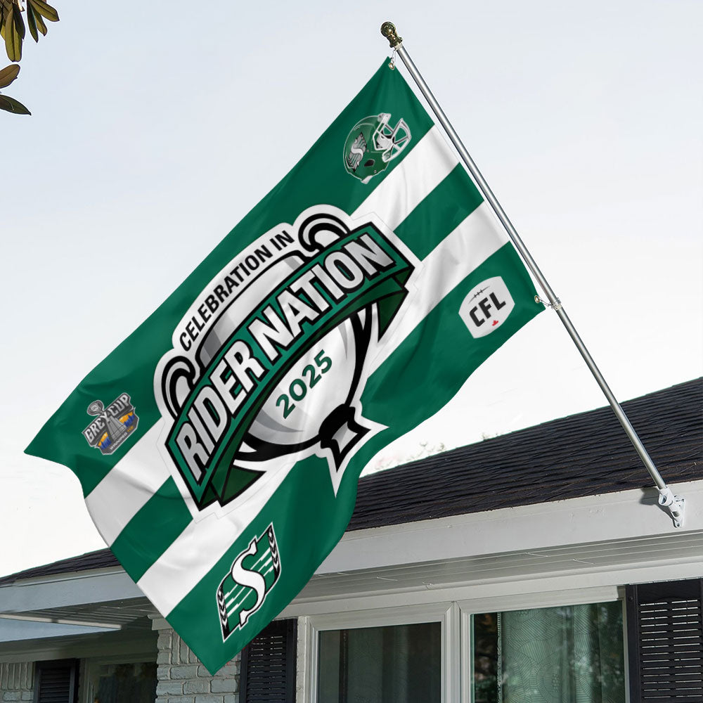 Saskatchewan Roughriders 2025 Grey Cup Champions 3D Double-side House Flag