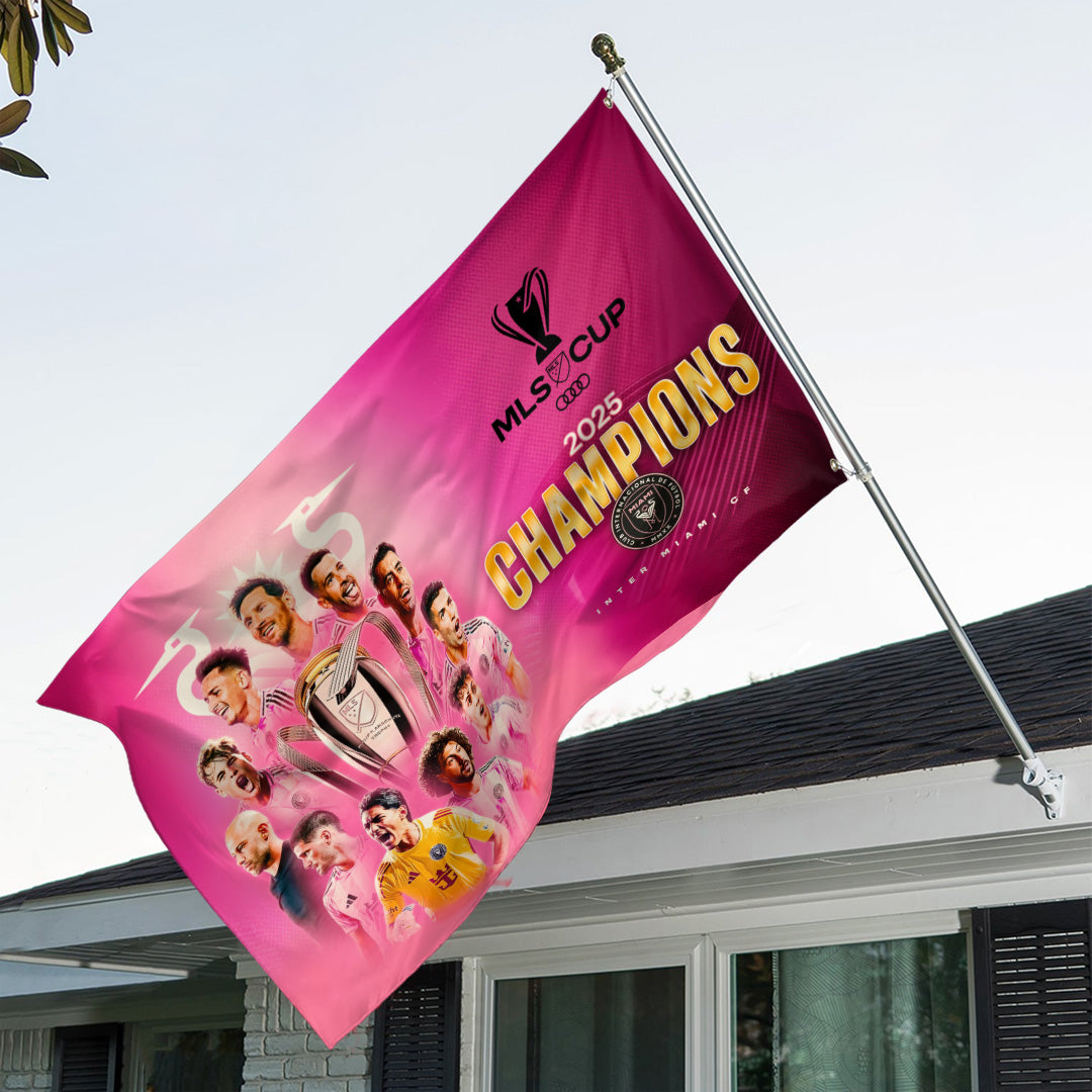 Inter Miami CF Champions MLS 2025 3D Double-side House Flag