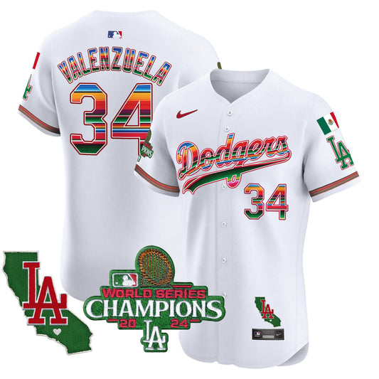 Men's Dodgers Mexico 2024 World Series Champions Vapor Premier Elite Jersey - All Stitched