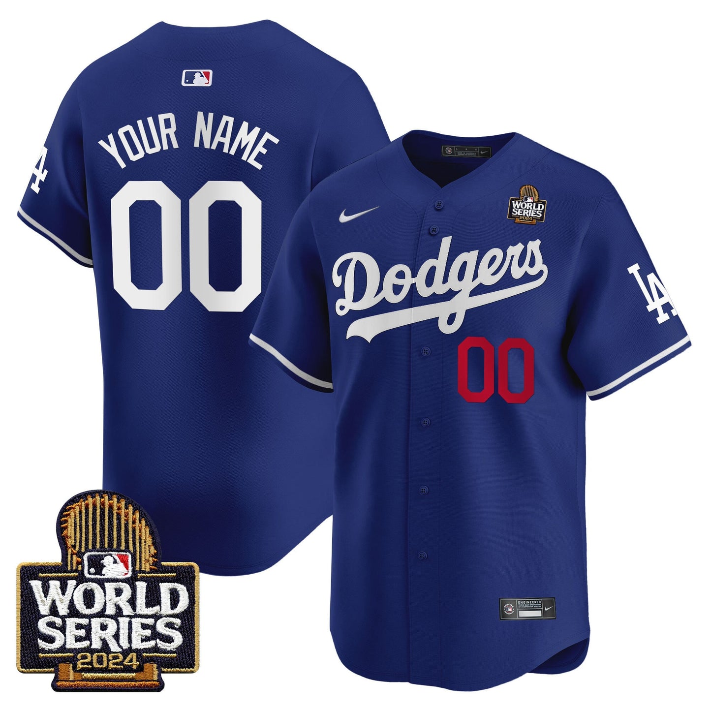 Los Angeles Dodgers 2024 World Series Vapor Premier Limited Custom Jersey V2 - All Stitched