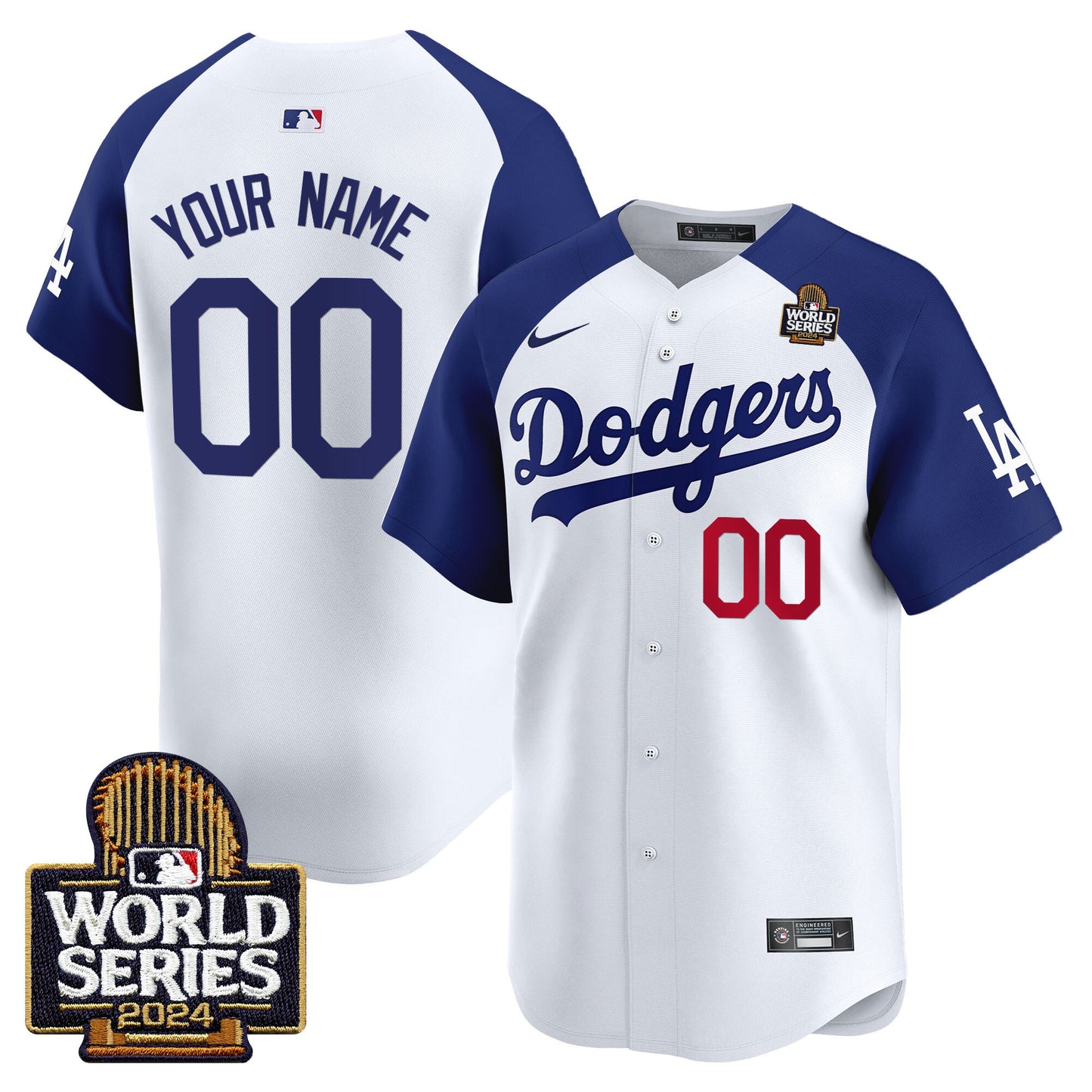 Los Angeles Dodgers 2024 World Series Vapor Premier Limited Custom Jersey V2 - All Stitched