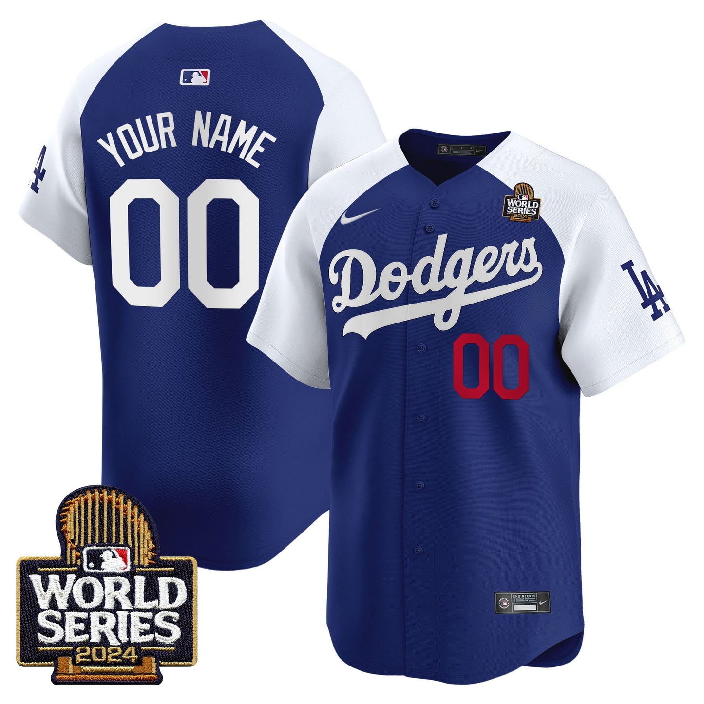 Los Angeles Dodgers 2024 World Series Vapor Premier Limited Custom Jersey V2 - All Stitched