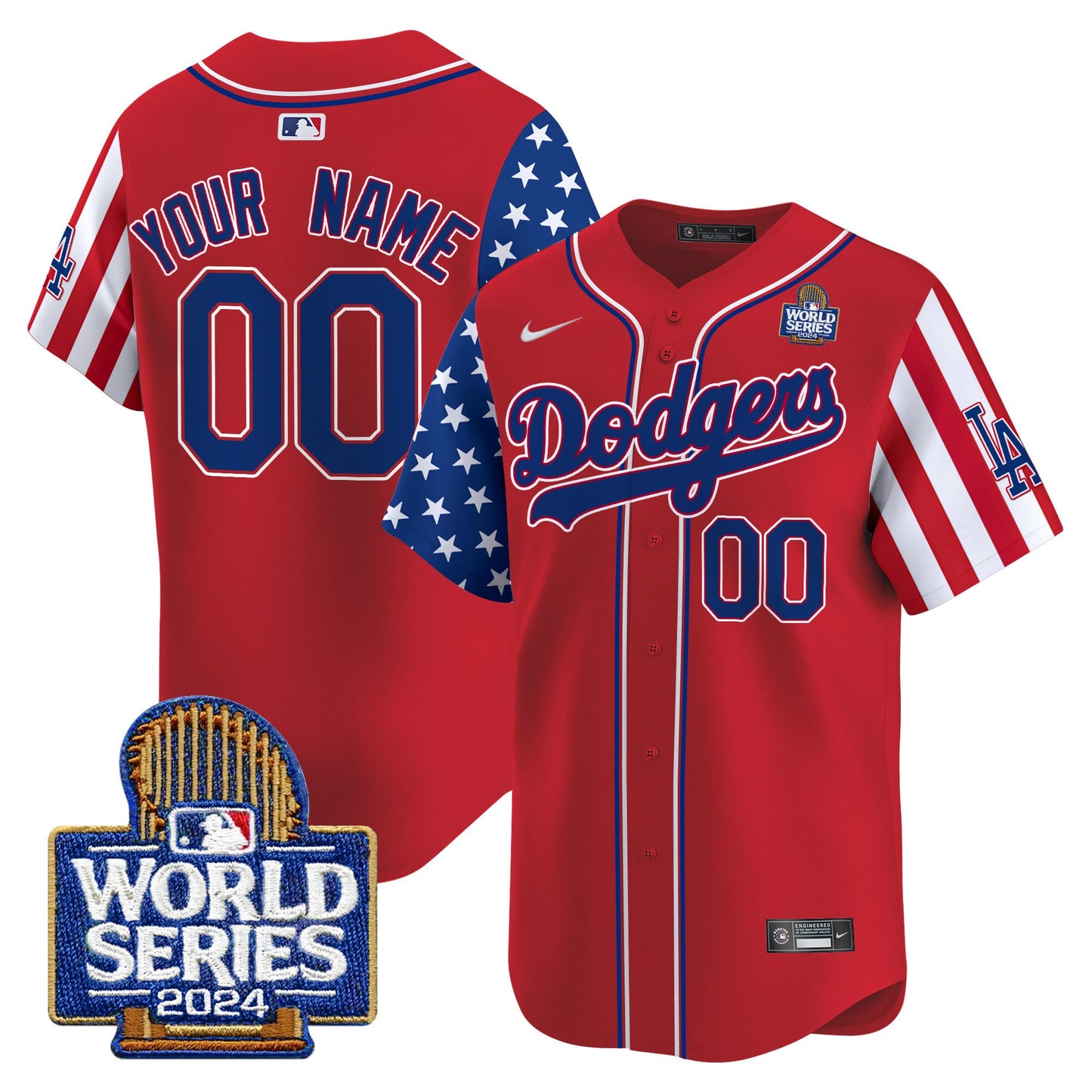 Dodgers American Style 2024 World Series Vapor Premier Limited Custom Jersey V2 - All Stitched