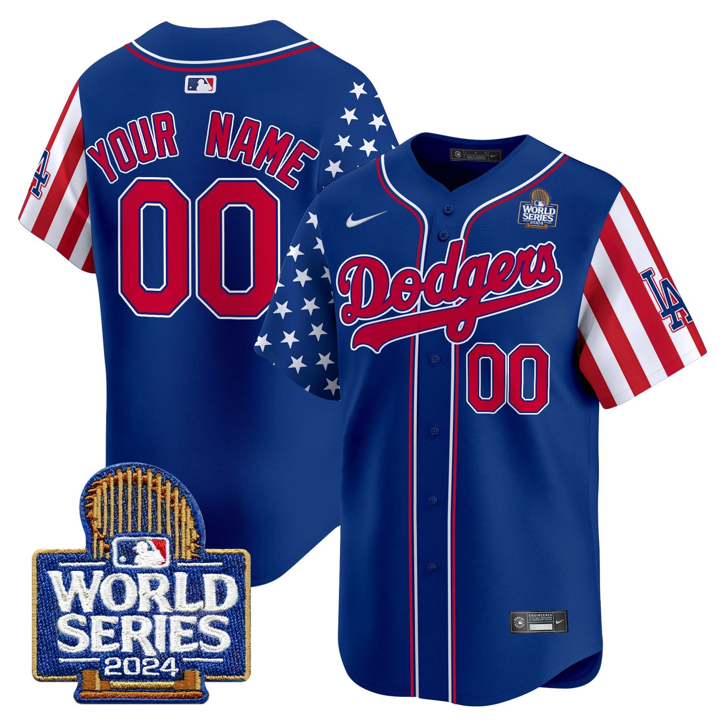 Dodgers American Style 2024 World Series Vapor Premier Limited Custom Jersey V2 - All Stitched